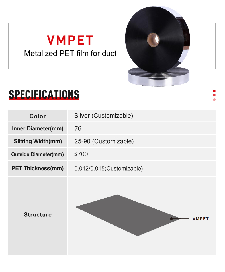 Vmpet Window VMPET ,Metalized for flexible duct - Hangzhou Hongcheng Technology Co ...